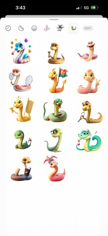 Slithering Snake Stickers iPhone screenshot