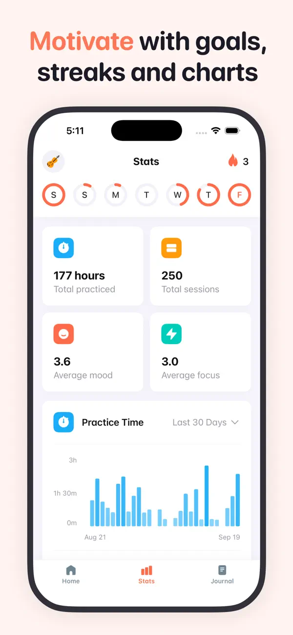 #6. Andante Music Practice Journal (iOS) 由: Miles Vinson