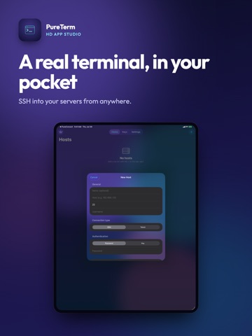 PureTerm: SSH & Telnet Client iPad screenshot