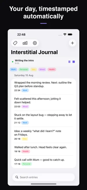 Interstitial Journal App screenshot 1