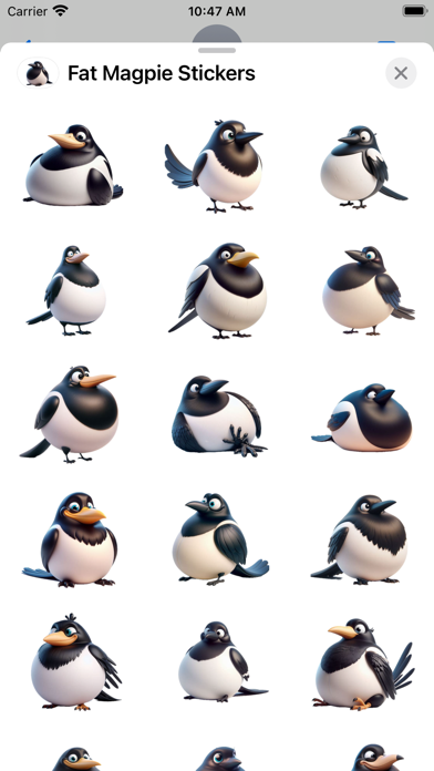 Screenshot 1 of Fat Magpie Stickers App