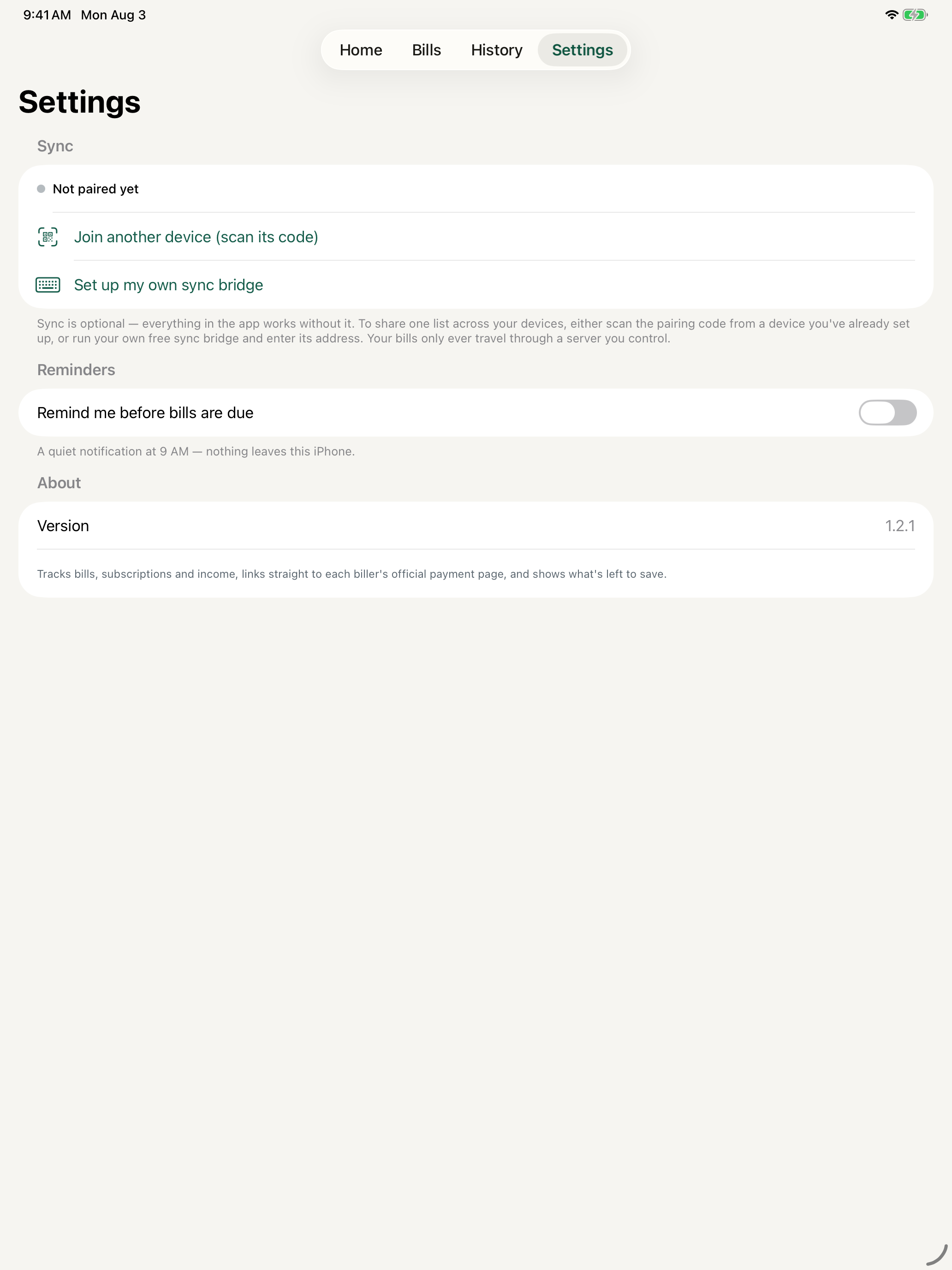 Bill Manager by David Long screenshot 7