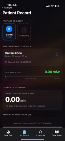 RadiationDoseTracker Screenshot 1 of 4