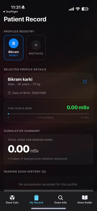 RadiationDoseTracker Screenshot 1 of 4