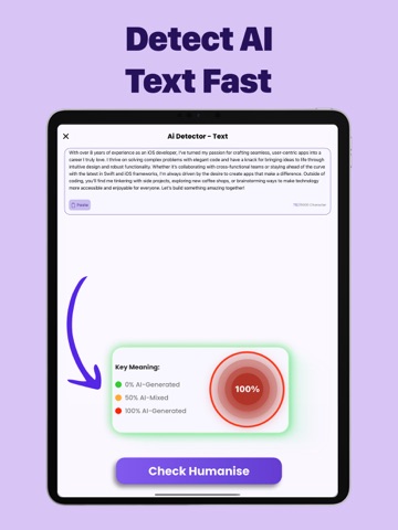 AI Detector & Humanizer・ iPad screenshot