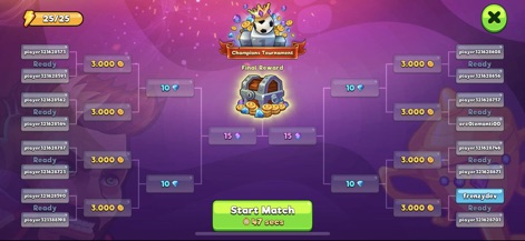Head Ball 2 - Soccer Game - The app presents its competitive tournament structure with a clear bracket layout and exciting final reward chest, motivating users to climb the ranks.