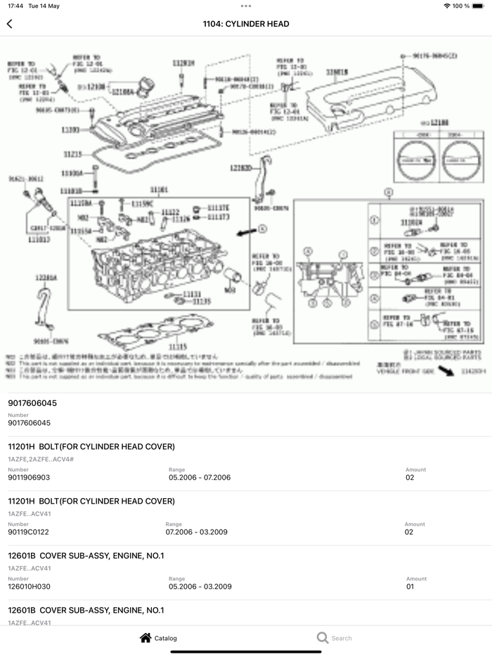 Car parts for Toyota