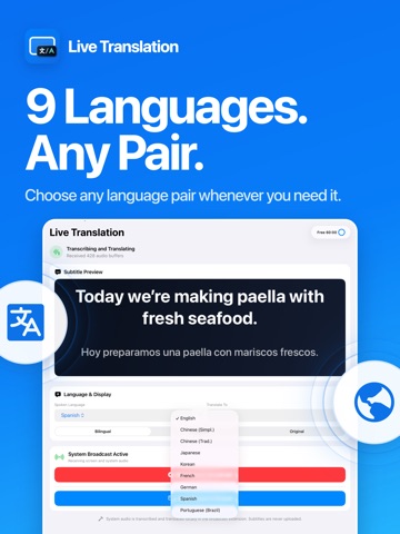 Live Translate - PiP Captions iPad screenshot