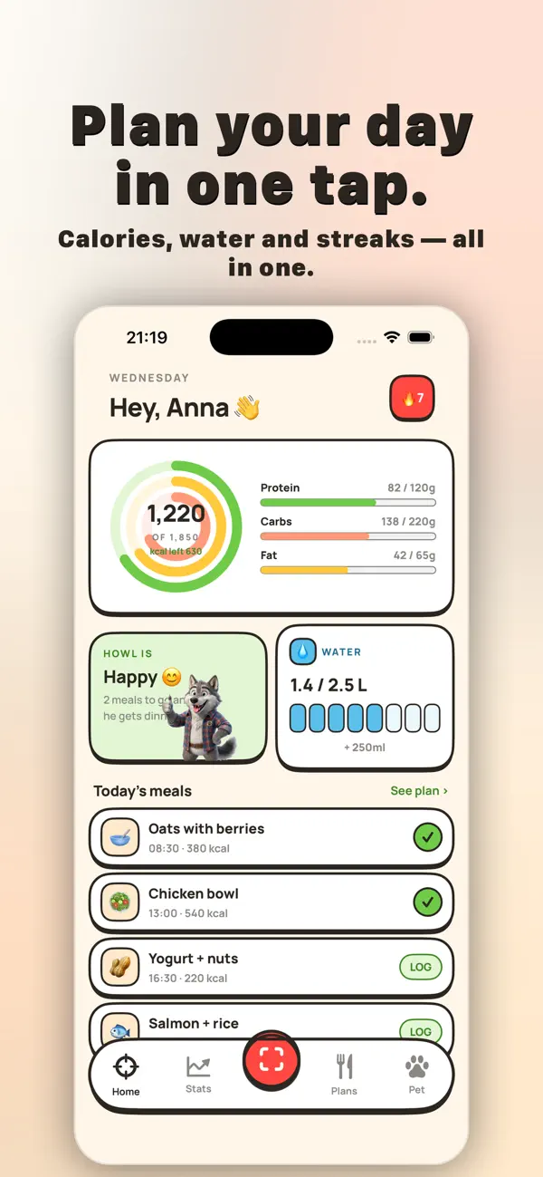#3. WolfAI: AI Calorie Counter (iOS) By: Vitalab FZ-LLC