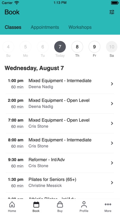 Cornerstone Pilates Screenshot
