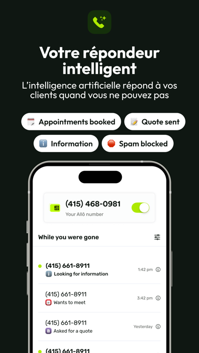 Screenshot #1 pour Allô: second numéro avec IA