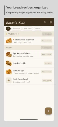 Скриншот Baker's Note: Bread Recipes на iPhone 1