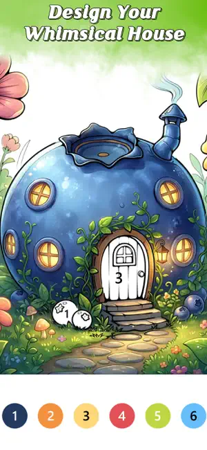 Whimsical House Coloring Book screenshot 1