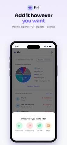 Fini: AI Budget & Expense iPhone screenshot