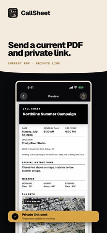 CallSheet: Crew Calls iPhone screenshot
