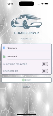 eTrans Driver iPhone screenshot