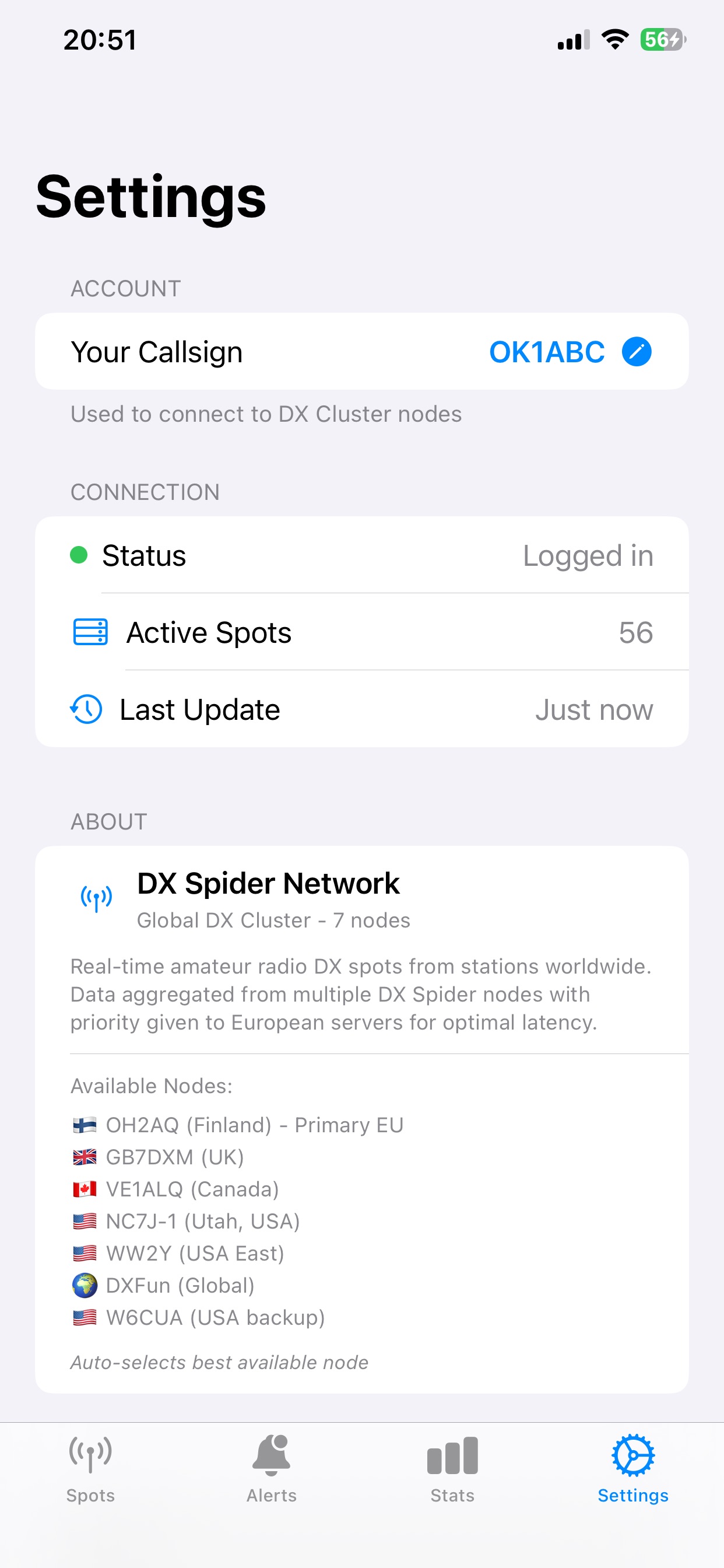 DX Cluster monitor screenshot 3