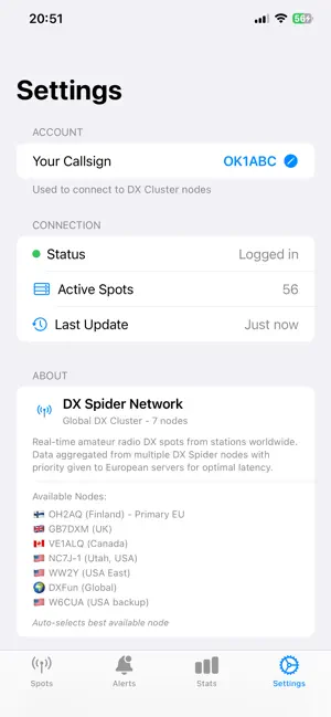 DX Cluster monitor screenshot 3