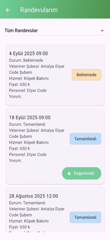 Veteriner Randevu screenshot