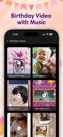 Birthday Videos Maker app screenshot