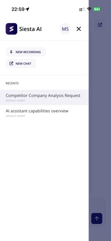 Siesta Ai app screenshot