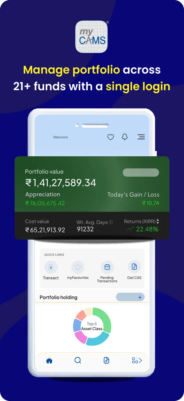 Screenshot #2 pour myCAMS Mutual Fund App