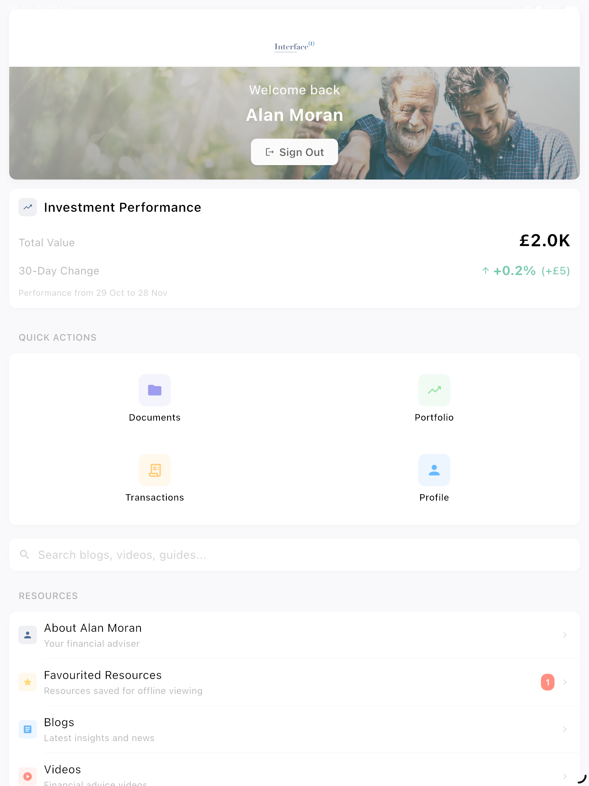 Interface Financial Planning screenshot 5