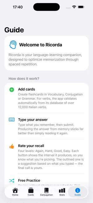 Ricorda - Italian screenshot 1