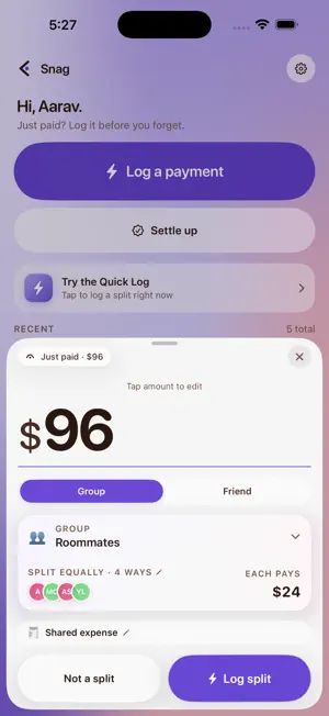 Snag: Quick Log Splits screenshot 4
