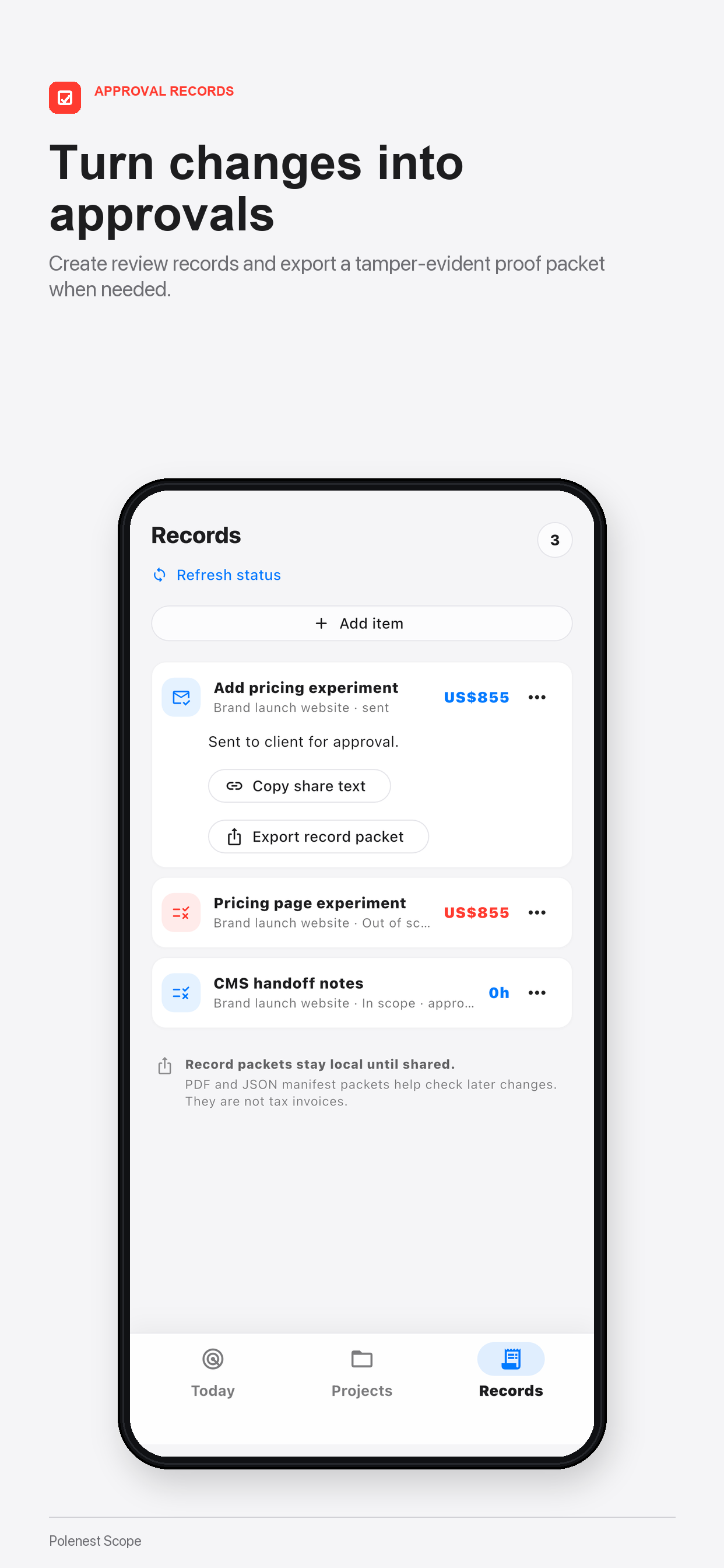 Work Scope Tracker screenshot 2