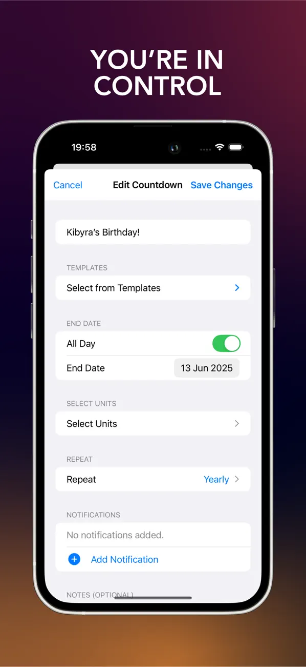 #2. Countdown: Events & Timer (iOS) Ved: Ugur Kadir Karahan