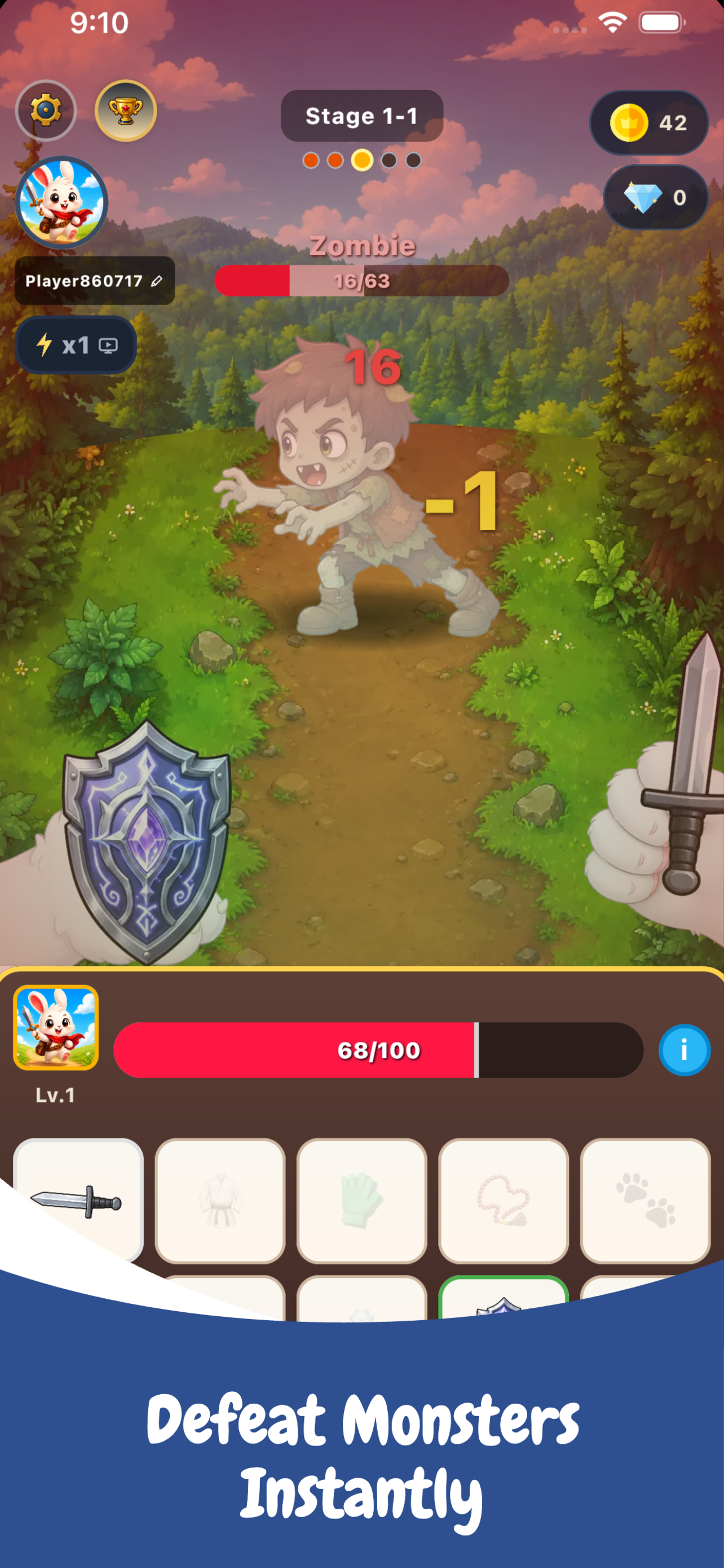 FightRabbit - Idle RPG Quest screenshot 2