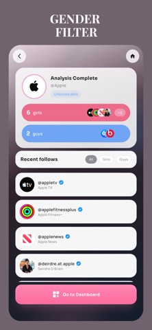 Recentify: Follow Tracker iPhone screenshot