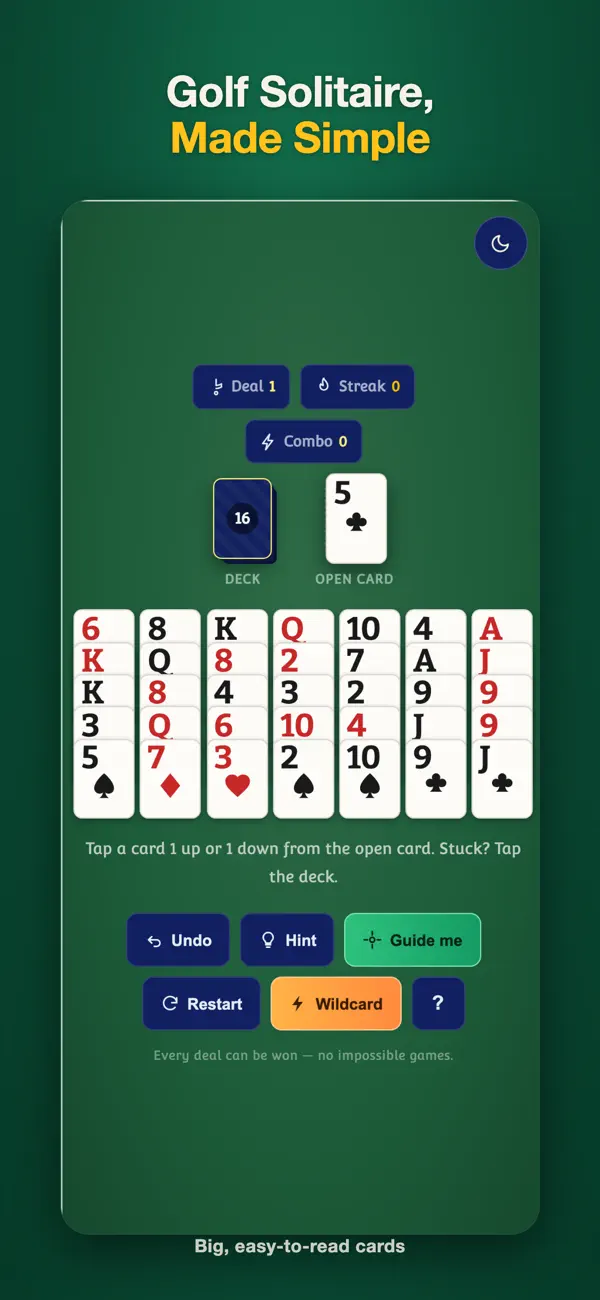 Screenshot #1 pour Golf Solitaire: Coach