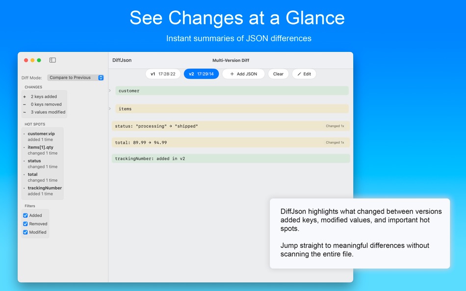 #3. DiffJson (macOS) Tekijänä: TraLand.com