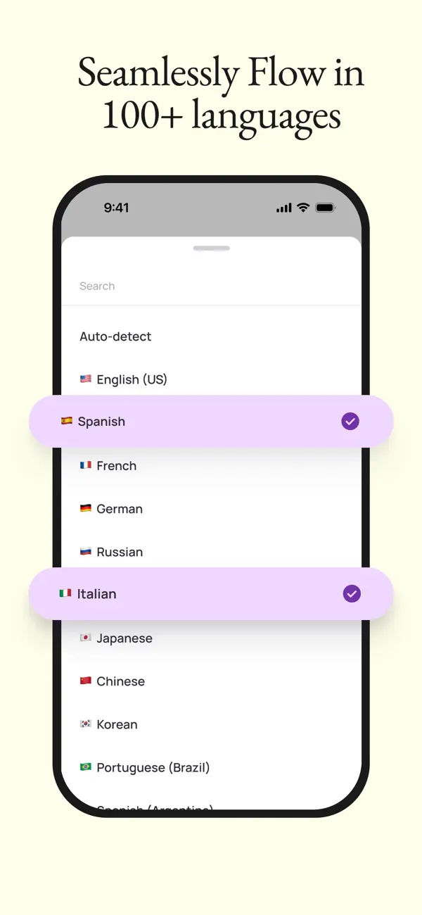 Wispr Flow: AI Voice Keyboard iPhone App Screenshot 6 – Produktivität