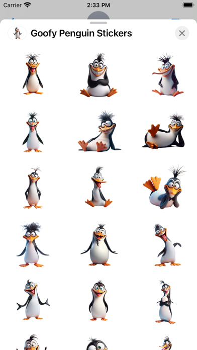 Screenshot #1 pour Goofy Penguin Stickers