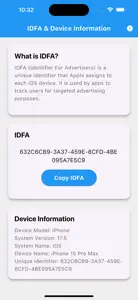 IDFA & Device Info screenshot #1 for iPhone