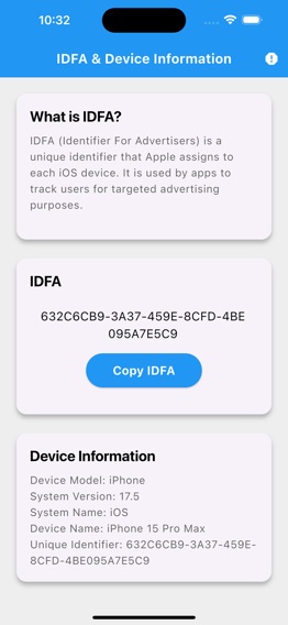 IDFA & Device Infoのおすすめ画像1