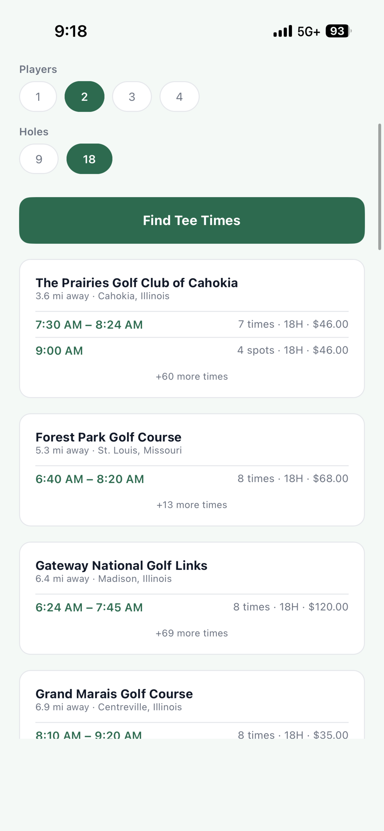 Just Tee Times USA screenshot 3