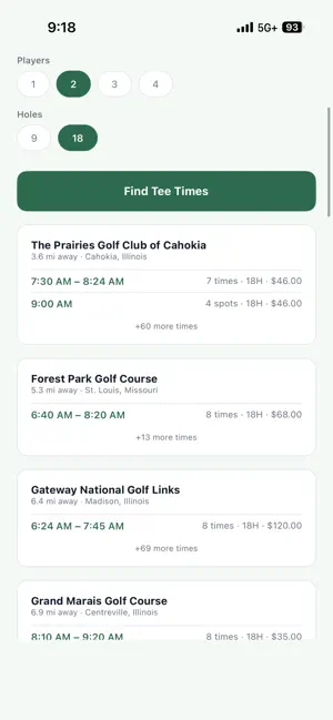 Just Tee Times USA screenshot 3