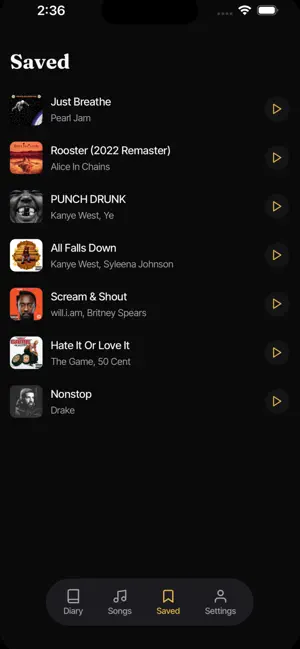 mySongDiary screenshot 2