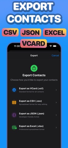 Contacts backup ` screenshot