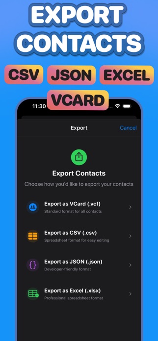 Contacts backup ` Screenshot 2 of 3
