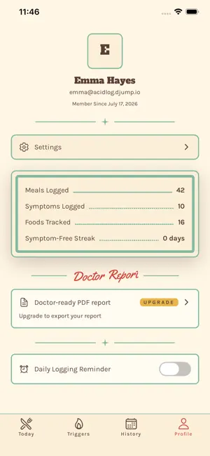 AcidLog: Reflux Trigger Diary screenshot 4