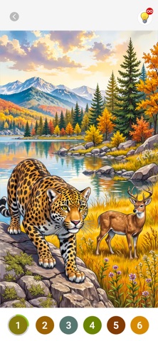 Wild Animal Color by Numbers iPhone screenshot