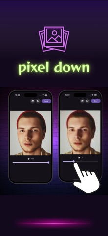 Low-Res Pixel Photo Editing iPhone screenshot
