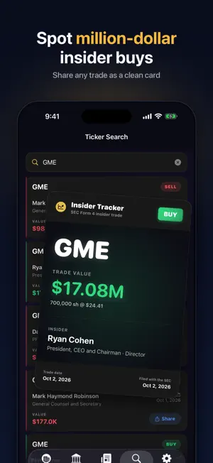 Insider Tracker: Stock Trades screenshot 2
