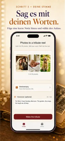 Screenshot von MemoryReel: Gedenkvideos auf dem iPhone 4