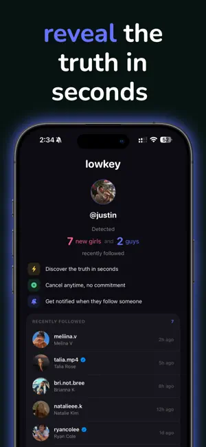 lowkey: recent follow tracker screenshot 2